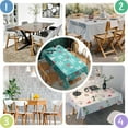 thumbnail image 4 of Turquoise Christmas Tree Pattern Rectangle Tablecloth 60"x84",Waterproof Polyester Rectangle Table Cloth, Wipeable Spillproof Polyester Tablecloth for Dining, Camping, Indoor and Outdoor, 4 of 5
