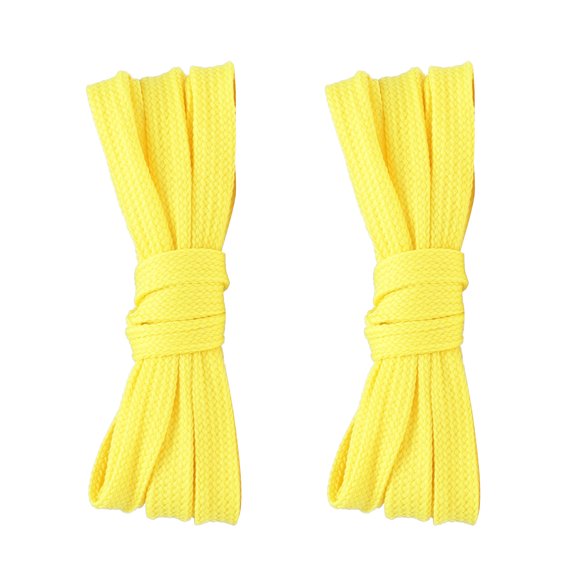 2pair Double Layers Flat Shoelaces Yellow for Sneakers Adults Kids 36 45 72 Inch
