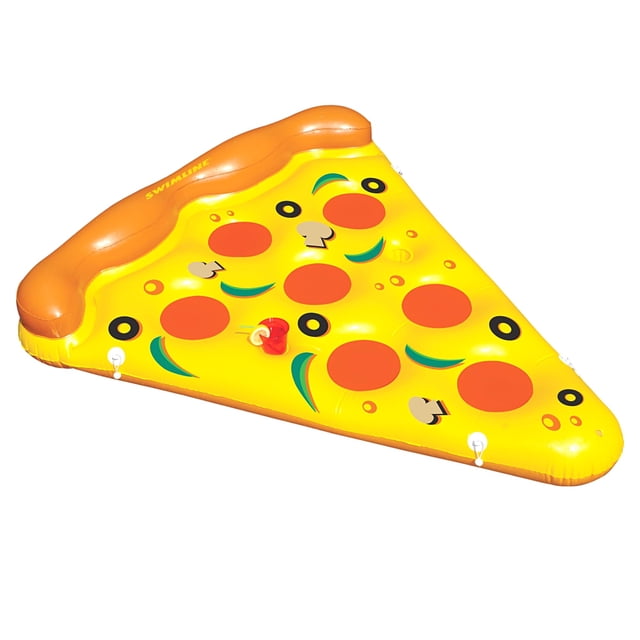 Rebanada de pizza inflable Pool Float Swimline con portavasos