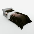 thumbnail image 3 of Ambesonne Nature Bedding Set 4 Pcs, Wild Bear Night Jungle, Queen, Army Green Pale Peach, 3 of 3
