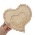thumbnail image 3 of Raindrops Heart Shaped Wooden Tray Rustic Serving Platter for Snacks Candy Nuts and Fruits Wedding Valentine's Day, 3 of 8