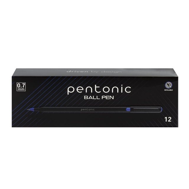 Pentonic - Bolígrafo Ball Pen 0.7 mm, Caja con 12 Piezas color Azul.