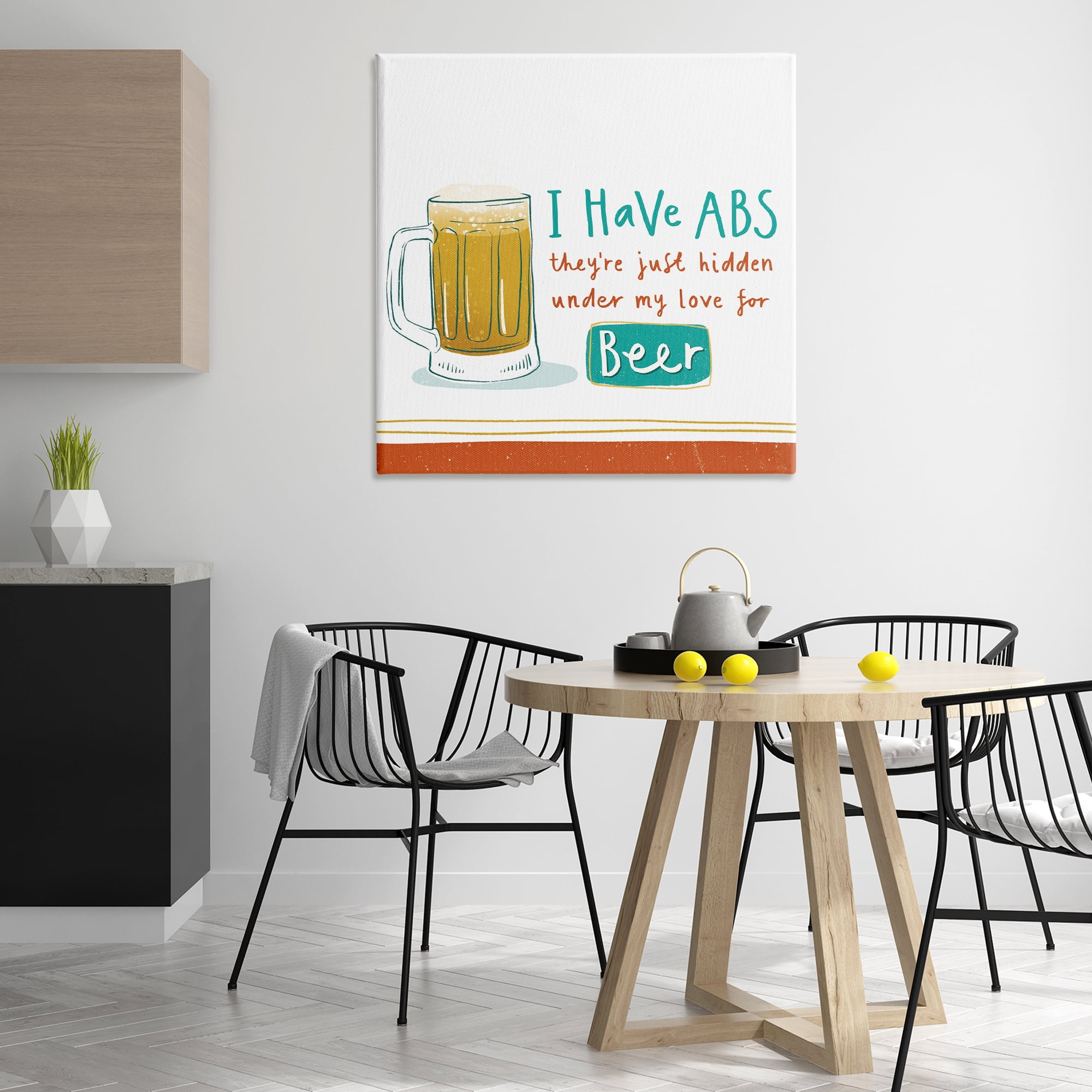 Stupell Industries Funny Beer Phrase Food & Beverage Painting Wrapped Canvas Art Print Wall Art, 36 x 36