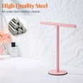 thumbnail image 2 of ZEN Pink Bathroom Hand Towel Holder Stand，T-Shape Hand Towel Holder Stand SUS304 Stainless Steel for Bathroom，Kitchen or Vanity Countertop, 2 of 13