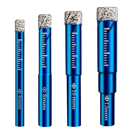 

4pcs Diamond Drill Bit Set 6/8/10/12mm - Marble for Porcelain Ceramics Marble Blue