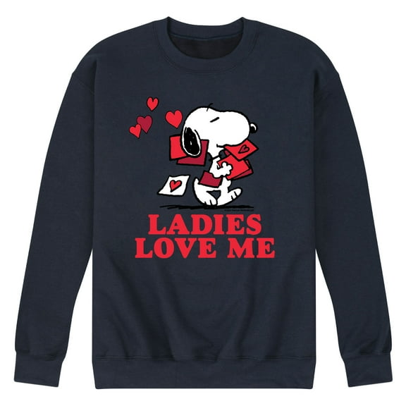 Peanuts - Ladies Love Me - Men's Crew Fleece