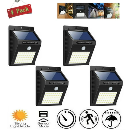 

CJC Solar Lights Outdoor Solar Motion Sensor Lights 40 LED/4 Pack 3 Optional Modes & 120° Motion Angle IP65 Waterproof