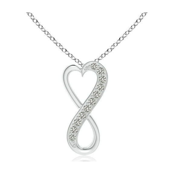ANGARA Natural Diamond Infinity Heart Pendant in 925 Sterling Silver for Women (Size-1mm| Color-K| Clarity-I3) | April Birthstone, Anniversary, Jewelry Gift for Women | Natural Diamond Necklace