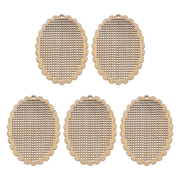 5 fichas de madera para punto de cruz, regalo de bricolaje, mini tablero de punto de cruz con colgante de fichas de madera