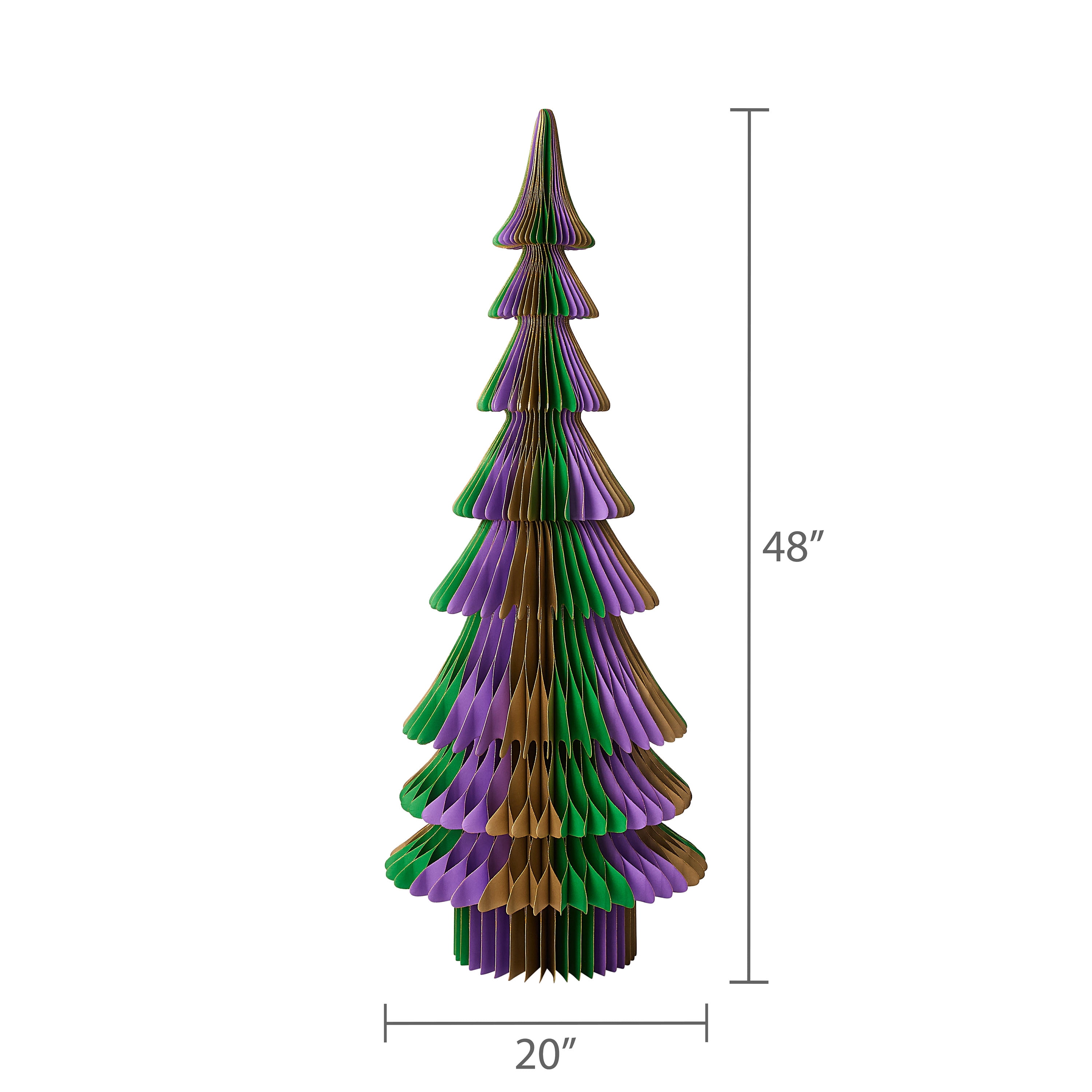 Honeycomb Paper Tree Decoration, Multicolor, 47", Mardi Gras by Way To Celebrate