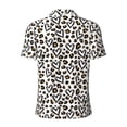 thumbnail image 3 of Vsdgher Heart Leopard Print Men's Short Sleeve Stretch Polo Shirt, Moisture-Wicking Performance Polo Shirt, 3 of 8