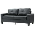 thumbnail image 2 of Loveseat Sofa Couch,Modern Upholstered 2 Seater Sofa with Soft Back and Wooden Legs,Leisure Sofa Couch Comfy Sofa for Small Space Living Room Apartment,Black PU, 2 of 3