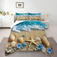 thumbnail image 2 of Erosebridal Coastal Marine Bedding King Comforter Set, Kawaii Seashell Down Comforter, Cartoon Beach Decor, Reversible 3 Pieces, 2 of 7