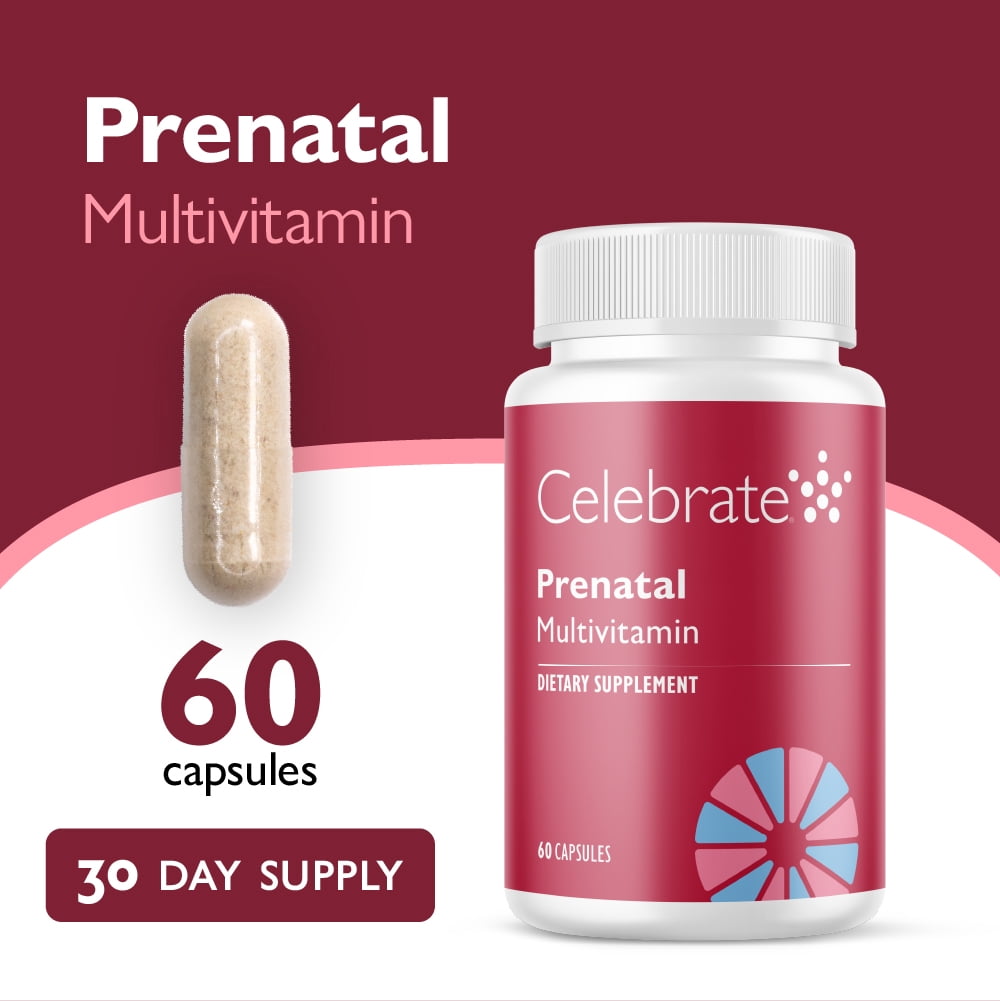 Celebrate Vitamins Bariatric Prenatal Vitamins with Folate (Folic Acid), Vitamin A, Iron, and Choline, 60 count