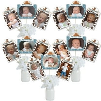 Big Dot of Happiness My First Rodeo - Little Cowboy 1st Birthday Party Picture Centerpiece Sticks - Photo Table Toppers - 15 Pieces
