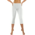 thumbnail image 2 of GEWSEY Women's Lightweight Soft Capri Leggings Crop Leggings 3/4 Stretch Yoga Pants (White, L), 2 of 6