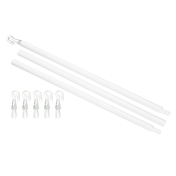 Uxcell 35" Varita de Reemplazo para Persianas, Varita de Inclinación Combinable con Gancho, Varilla de Persiana Vertical para Accesorio Abre Cortinas de Ventana, Blanca