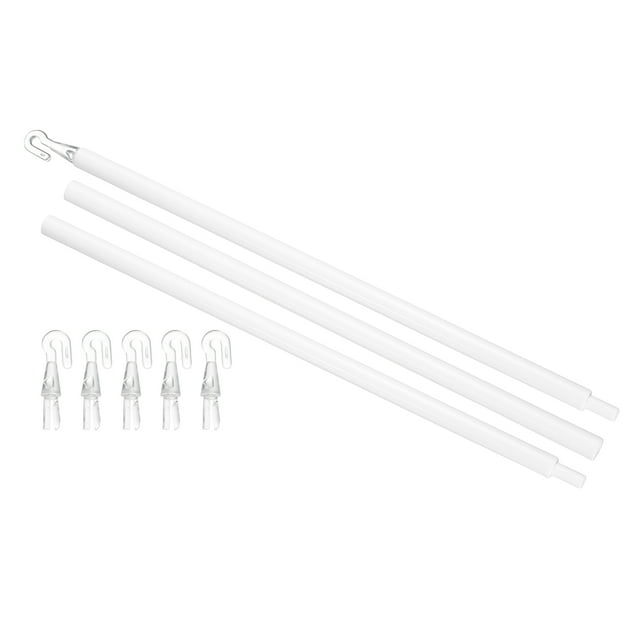 Uxcell 35" Varita de Reemplazo para Persianas, Varita de Inclinación Combinable con Gancho, Varilla de Persiana Vertical para Accesorio Abre Cortinas de Ventana, Blanca