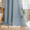 thumbnail image 2 of H.VERSAILTEX Linen Light Filtering Curtains 2 Panel Sets 63" Long - Semi Transparent Privacy Sheer Curtains for Living Room Bedroom, Stone Blue, 52" x 63", 2 of 6