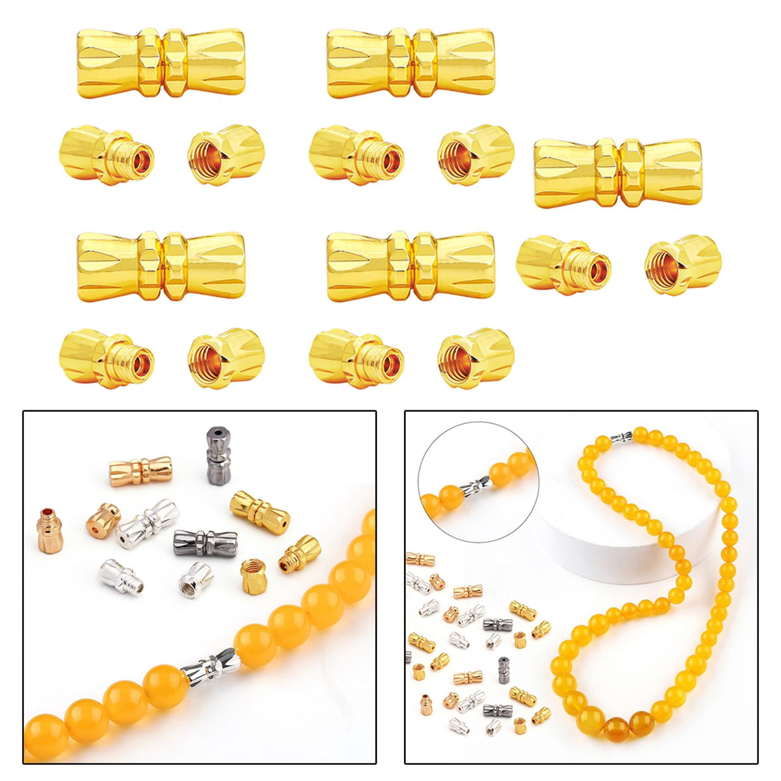 Milageto 5x 10 Pieces Screw in Clasp Buckles Jewelry Barrel Tiny Set, Twist Clasp Swivel for DIY Jewelry Making Craft Bracelets Necklace