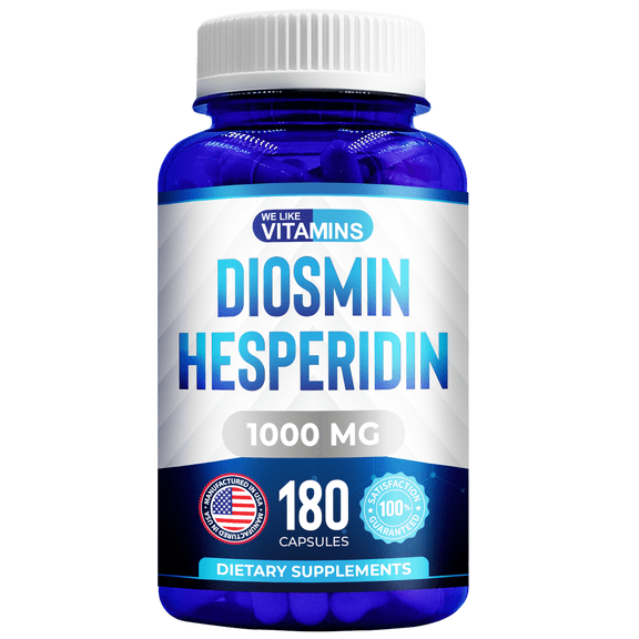 We Like Vitamins Diosmin Hesperidin Supplement Circulation Support Lymphatic Drainage 180 Capsules