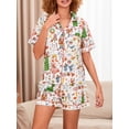 thumbnail image 3 of Christmas Pajama Set for Women Short Sleeve Tops + Elastic Waist Shorts Pjs Loungewear Set Holiday Sleepwear, 3 of 6