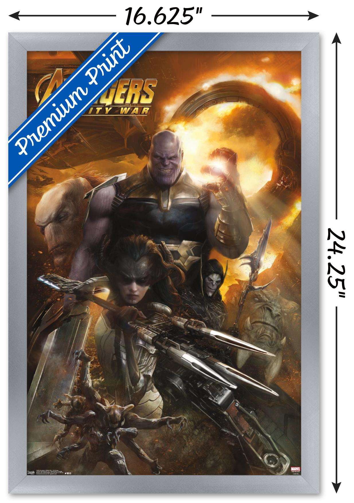 Marvel Cinematic Universe - Avengers - Infinity War - EVil Group Wall Poster, 14.725" x 22.375", Framed