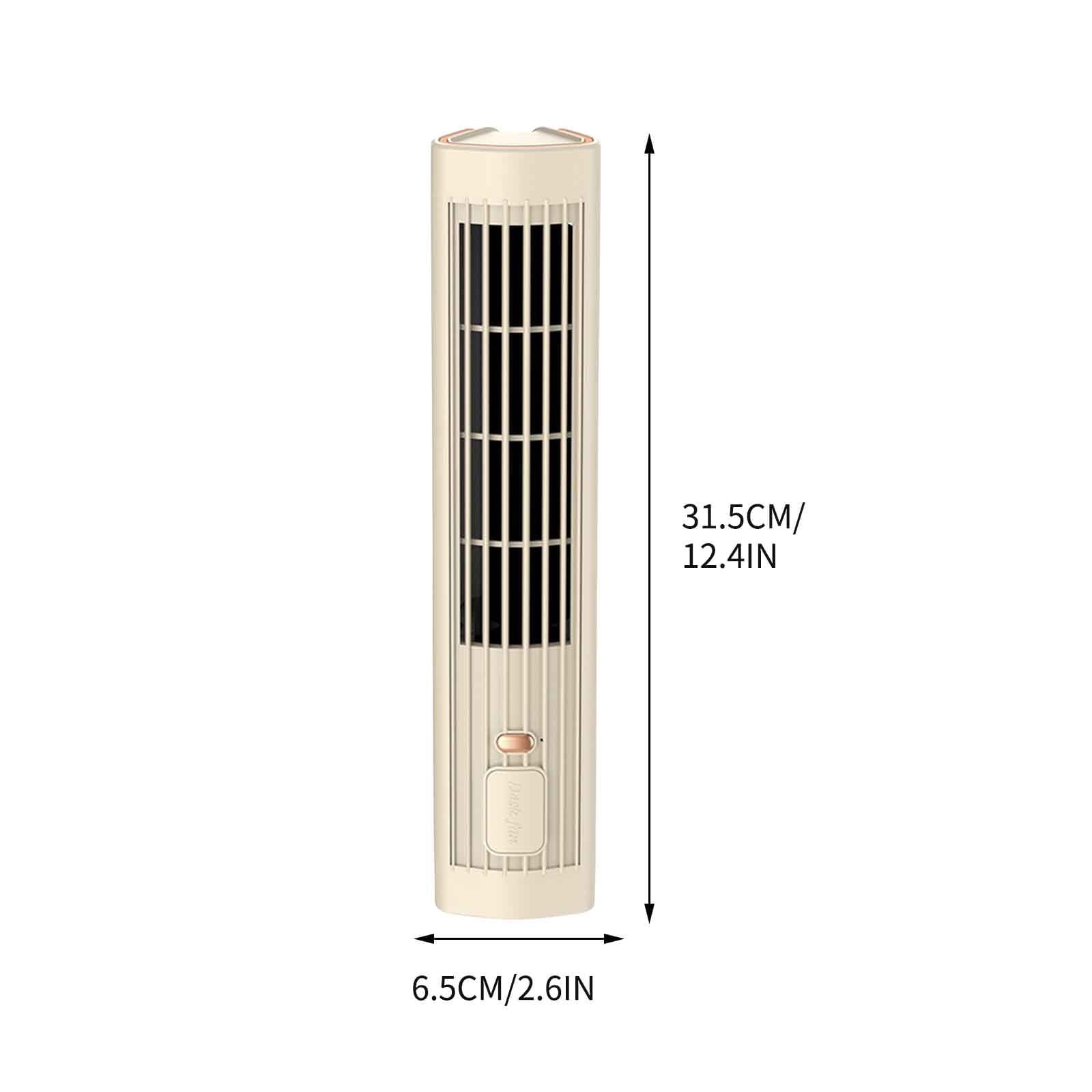 RBCKVXZ Tower Fan for Bedroom, Quiet Bladeless Fan, 1200mAh Battery, 3 Speed & 45° Oscillating Fans for Indoors/Bedroom/Office/Kitchen (Khaki)