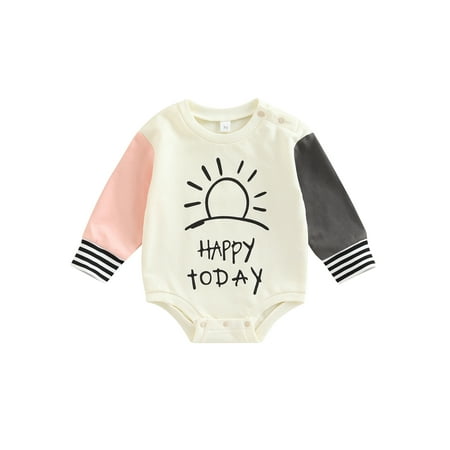 

Bagilaanoe Toddler Baby Girl Boy Oversized Romper Sweatshirt Long Sleeve Bodysuit Sun Letter Print Pullover 6M 9M 12M 2T 3T 4T Kids Fall Tops Tee
