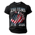 thumbnail image 3 of 250 Anniversary Casual Short Sleeve T Shirt Comfortable Breathable 250Th Graphic Tees Men Black XL, 3 of 5