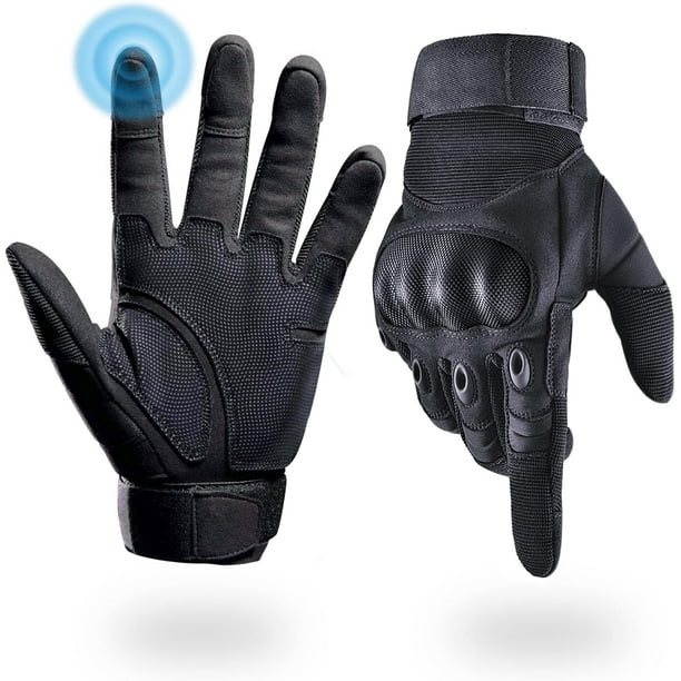 Guantes tácticos para hombres, guantes de tiro, protección de nudillos, palma de cuero, guantes de motocicleta para montar, tiro, combate, airsoft, paintball, escalada, entrenamiento militar