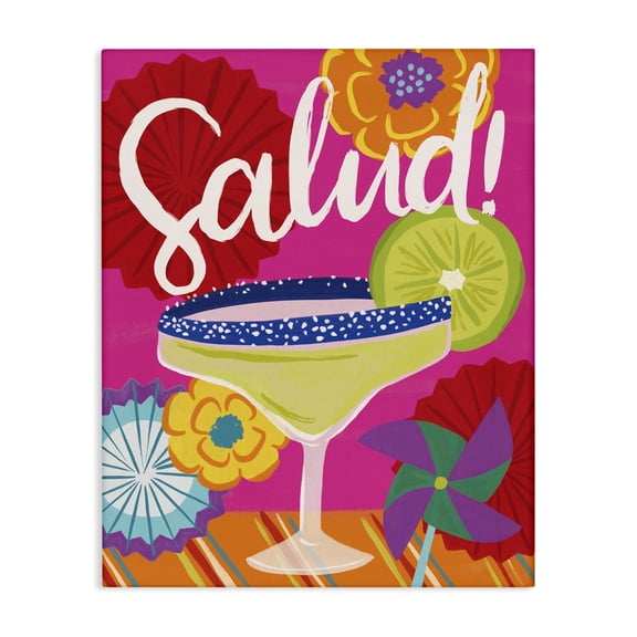 Stupell Industries Salud Margarita Drink Food & Beverage Painting Wrapped Canvas Art Print Wall Art, 16 x 20