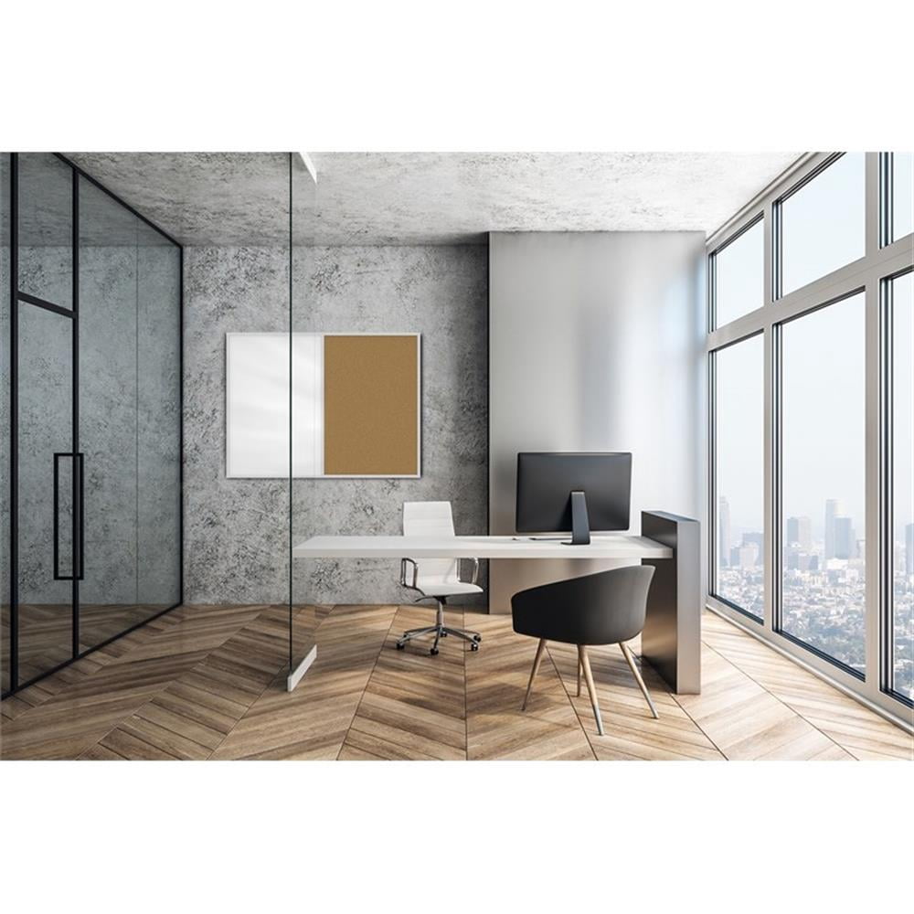 Ghent Aluminum Framed Markerboard and Cork Combo Board 4'H x 8'W