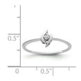 thumbnail image 3 of Solid 14k White Gold Ring Band with CZ Cubic Zirconia Size 8 (Width = 1mm ), 3 of 4