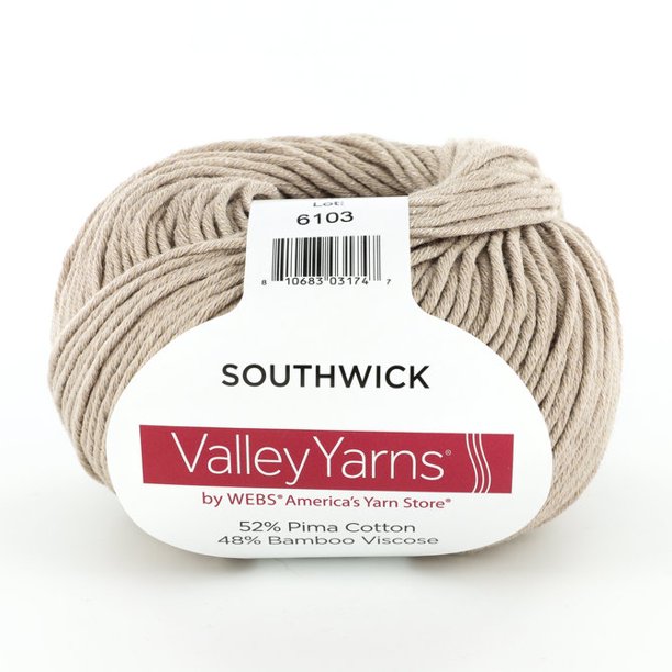 Valley Yarns Southwick DK/Worsted Weight Yarn, 52 Pima Cotton/48