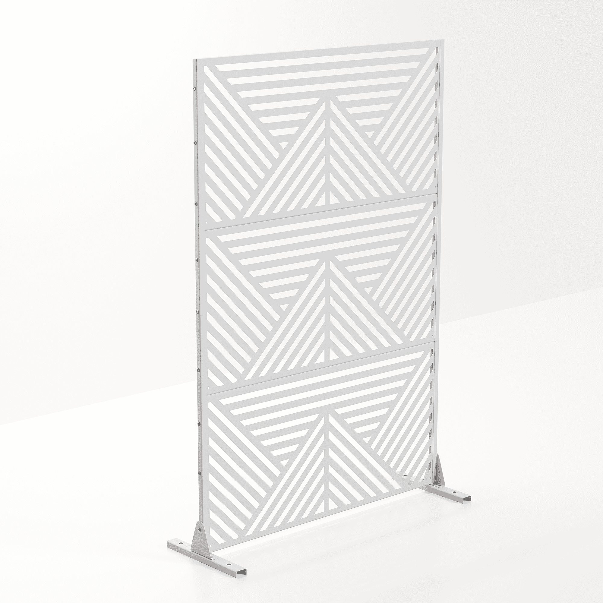 MAYEERTY Decorative Metal Screen – Durable Galvanized Steel Partition,White