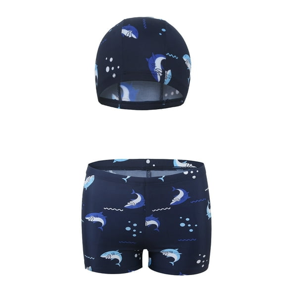 XDZJLR Boys Swim Set 2025 New Swim Cartoon Swim Trunks And Cap for Kids great for Pool And Beach Sets -