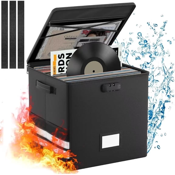 Fireproof File Organizer Box with Lock,Collapsible Fireproof Document Bag,Blacksmith Fireproof Safe Box for File Documents with Lock and Pocket,Fireproof File Box for Important Documents,Passports