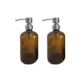 thumbnail image 2 of Ensemble de Bouteilles Rondes pour Shampooing et Lotion en Verre avec Pompe en Acier Inoxydable, Vides, Réutilisables, Contenants de Voyage pour la Maison, la Salle de Bain, la Coiffeuse, Café, JKODE, 2 of 6