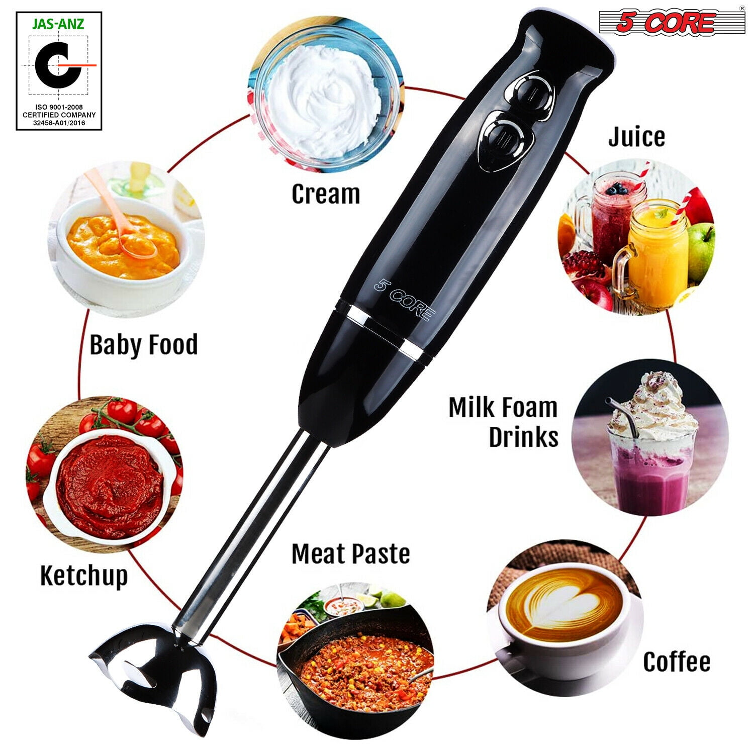 Hand Blender Immersion Stick Electric Chopper Emerson Hand Held Mixer  Electric