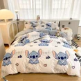 thumbnail image 2 of Juego de cama Disney Stitch Mickey Mouse, sábanas con estampado de dibujos animados, juego de sábanas de poliéster de 4 piezas, juego de colcha, regalo de Navidad, 2 of 5