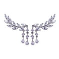 thumbnail image 5 of Jewelry VerPetridure 1Pair Women Crystal Rhinestone Leaves Tassel Ear Stud Earrings Silver, 5 of 6