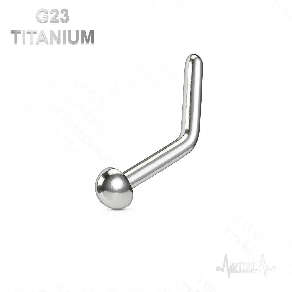 Titanium IP Over 316L Surgical Steel Dome Nose Stud Bar Ring Body Piercing 