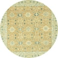 thumbnail image 1 of Ahgly Company Indoor Round Abstract Brown Gold Abstract Area Rugs, 5' Round, 1 of 6