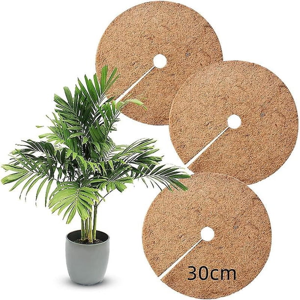 Juego de 3 discos trituradores de coco - Diámetro: 30 cm - Protección para el invierno - Para plantas - Protección duradera contra las heladas - Protección contra la humedad y las heladas