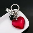 thumbnail image 3 of Korea Y2K Red Heart Shaped Fashion Dice Glass Crystal Keychain Phone Valentine's Day Gifts Backpack Keyring Accessories, 3 of 7