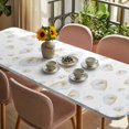 thumbnail image 3 of White Conch Coastal Table Cloths for 8 Foot Rectangle Tables, Nautical Summer Beach Ocean Sea Patio Waterproof Elastic Fitted Tablecloths, Washable Rectangular Table Cover for Camping, 3 of 8
