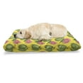 thumbnail image 1 of Tropical Pet Bed, Ripe Guava Fruits with Fresh Leaves Hand Drawn Agriculture Produce, Chew Resistant Pad for Dogs and Cats Cushion with Removable Cover, 24" x 39", Yellow Green, by Ambesonne, 1 of 4