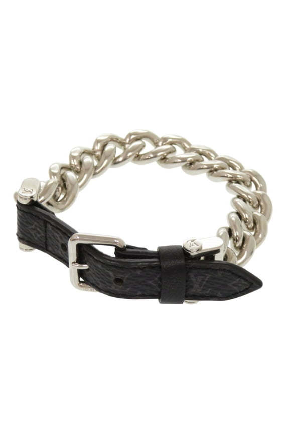Pre-Owned Louis Vuitton Monogram Eclipse Chain Bracelet M64225 LV 1226 LOUIS... (Good)