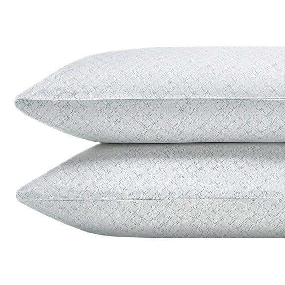 Sky Martina Two 2 Standard Pillowcases Ivory and Mint Botanical Print